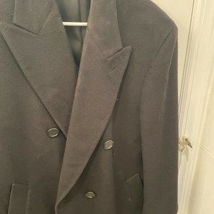 overcoat dress LORO PIANA double breasted black 100% cashmere